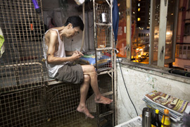 Käfigmenschen in Hongkong. Foto: Harms